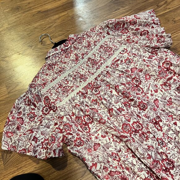 A+ by Anthropologie - 1x - red + cream floral cotton sundress with pockets - Picture 5 of 7